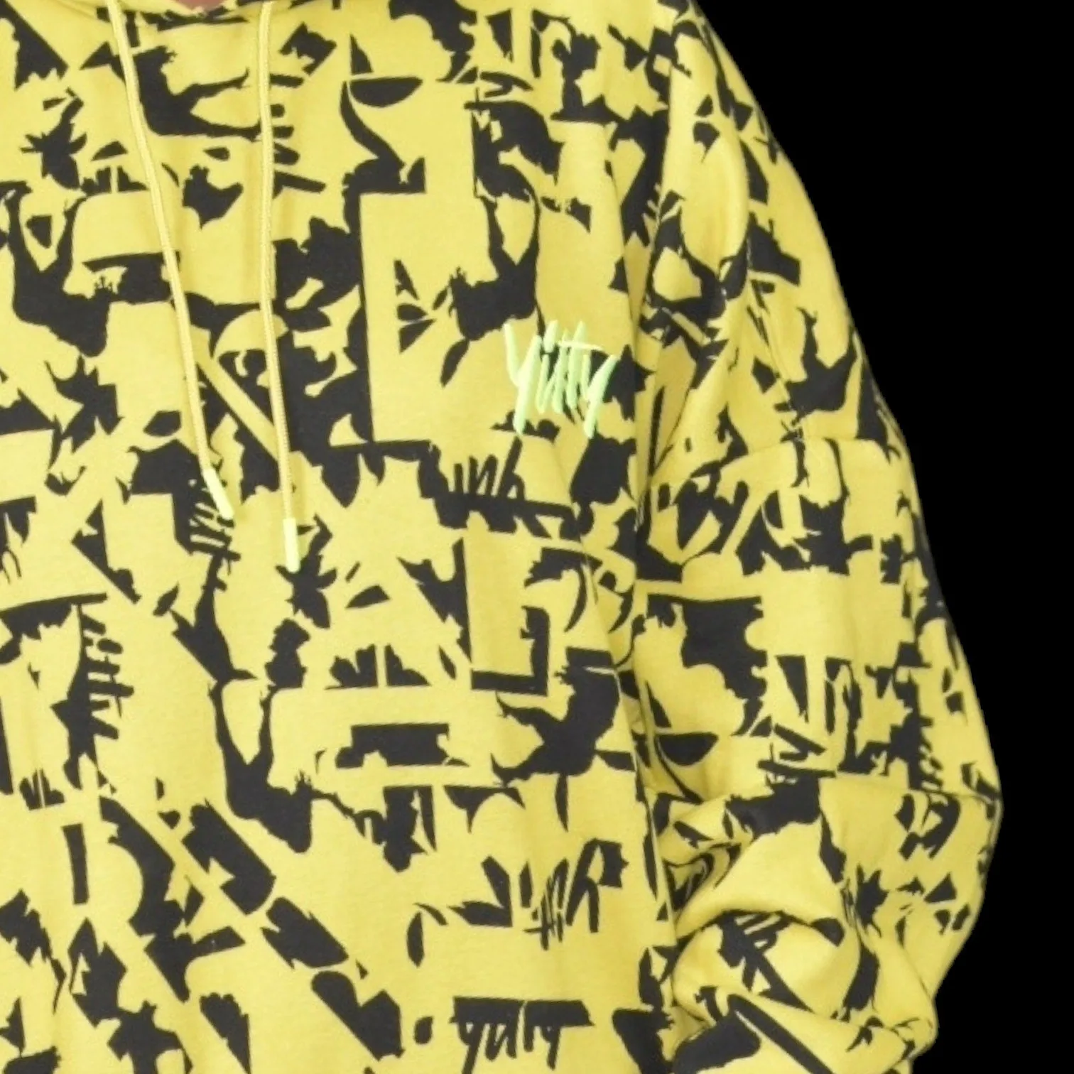 Yitty Major Label Oversized Hoodie Yellow Fleece Lizzo Sweatshirt Top Long Sleeves Hood Size Medium