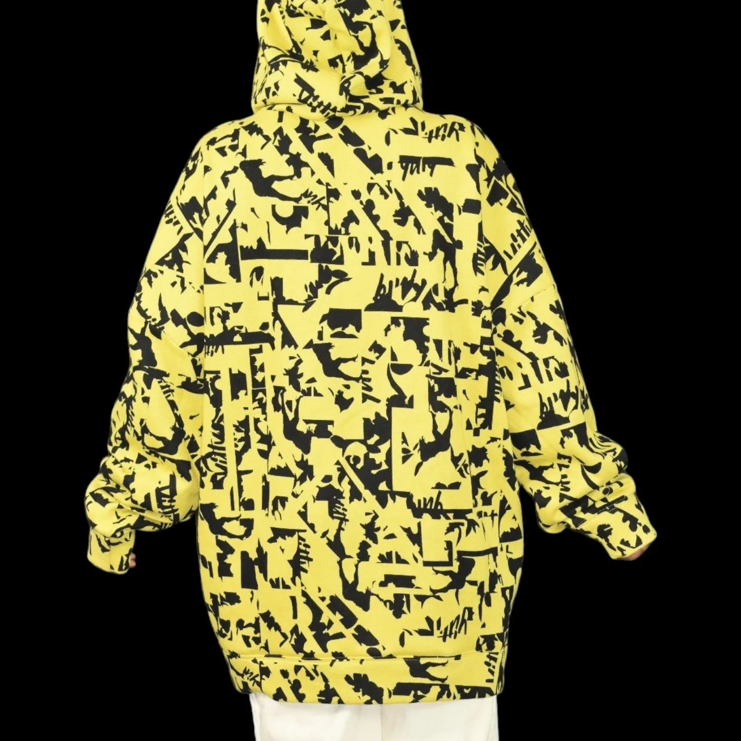 Yitty Major Label Oversized Hoodie Yellow Fleece Lizzo Sweatshirt Top Long Sleeves Hood Size Medium
