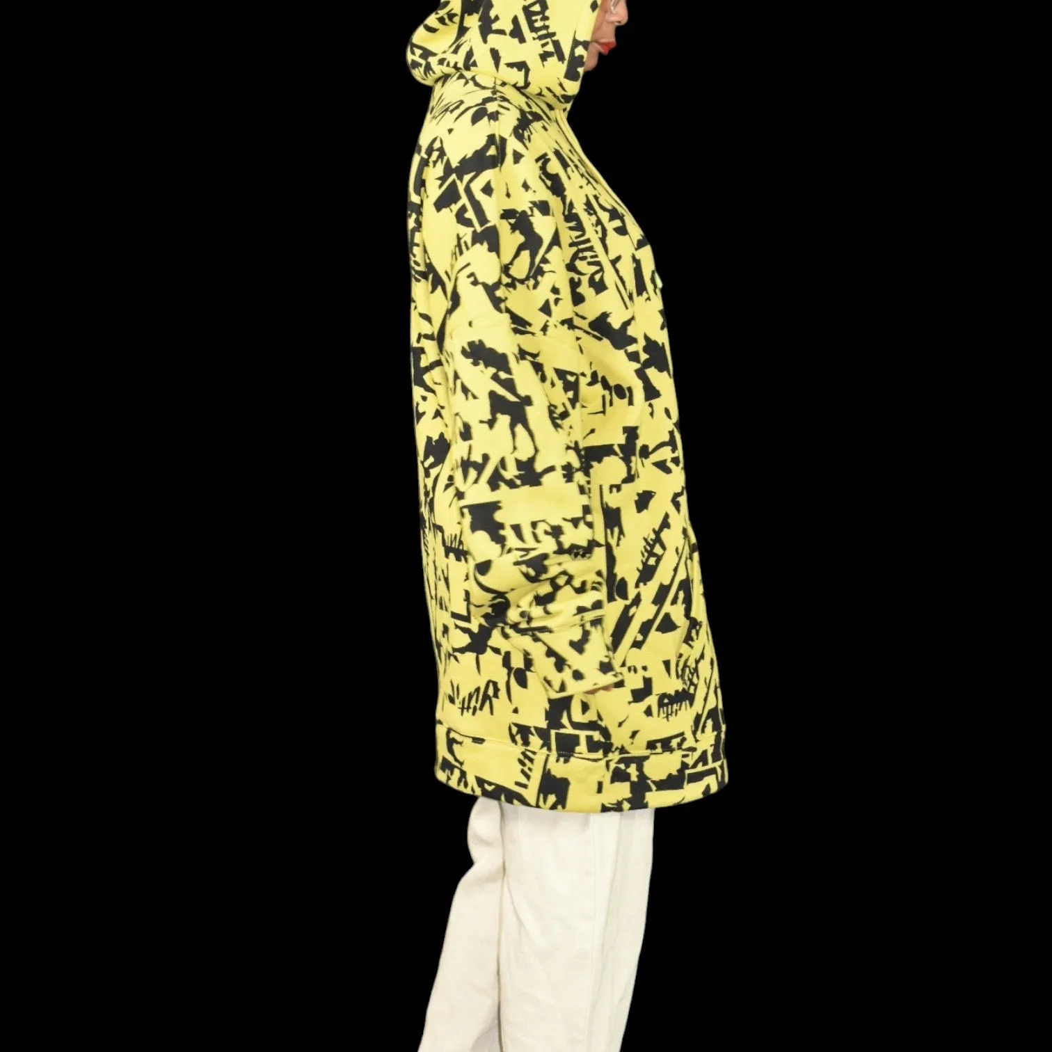 Yitty Major Label Oversized Hoodie Yellow Fleece Lizzo Sweatshirt Top Long Sleeves Hood Size Medium