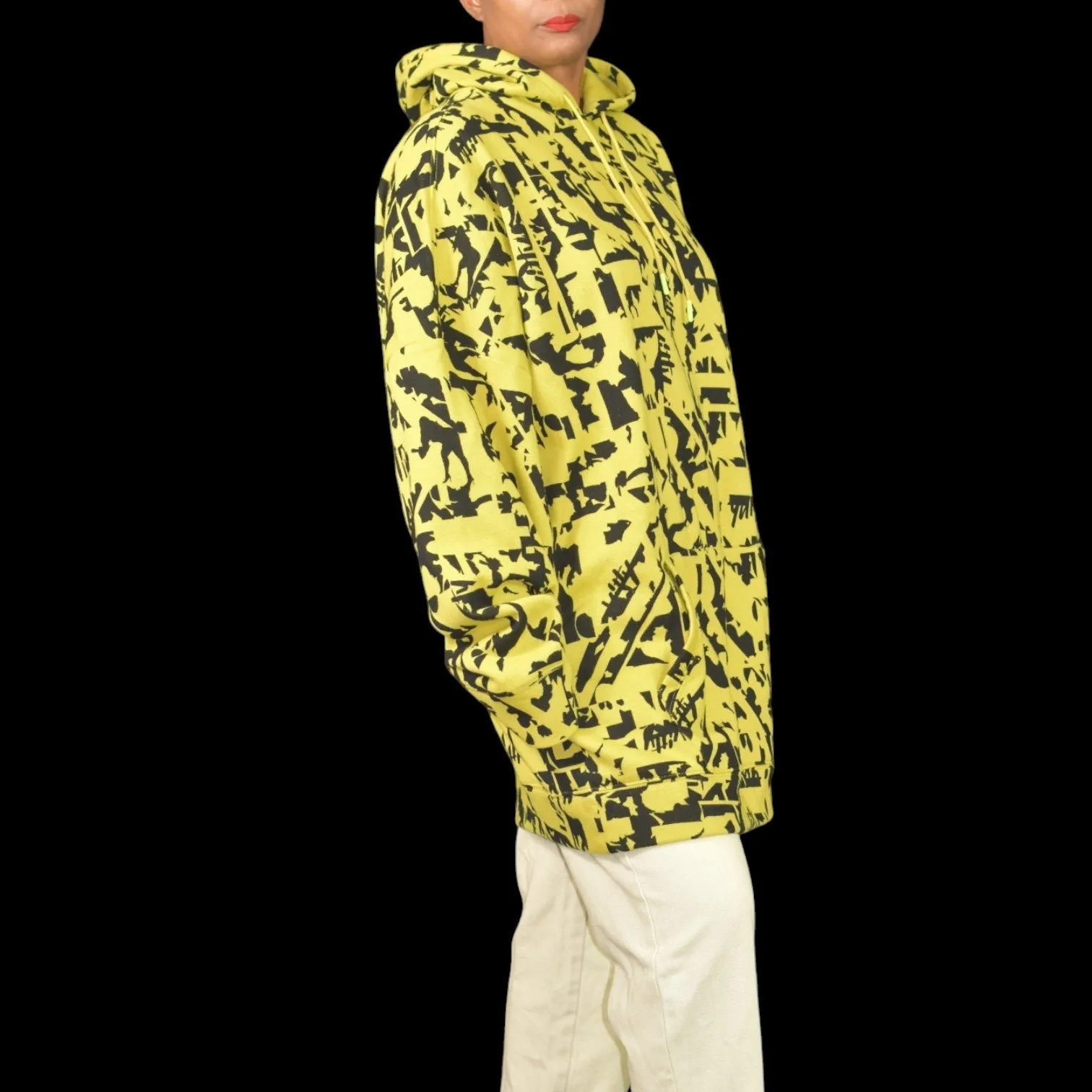 Yitty Major Label Oversized Hoodie Yellow Fleece Lizzo Sweatshirt Top Long Sleeves Hood Size Medium